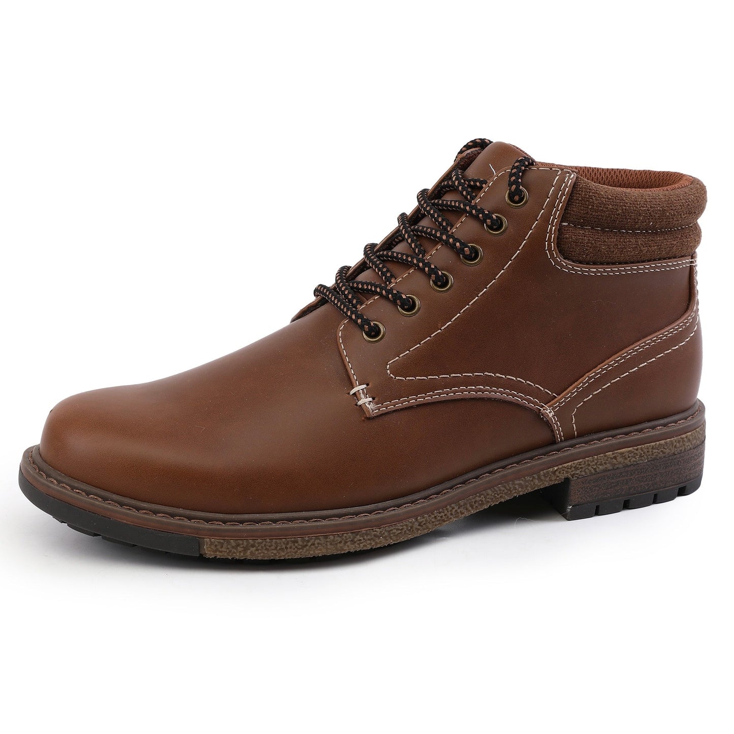 Men's Vintage Solid Colour Boots, Comfy Non Slip Durable Lace Up Shoes For Men's Outdoor Activities