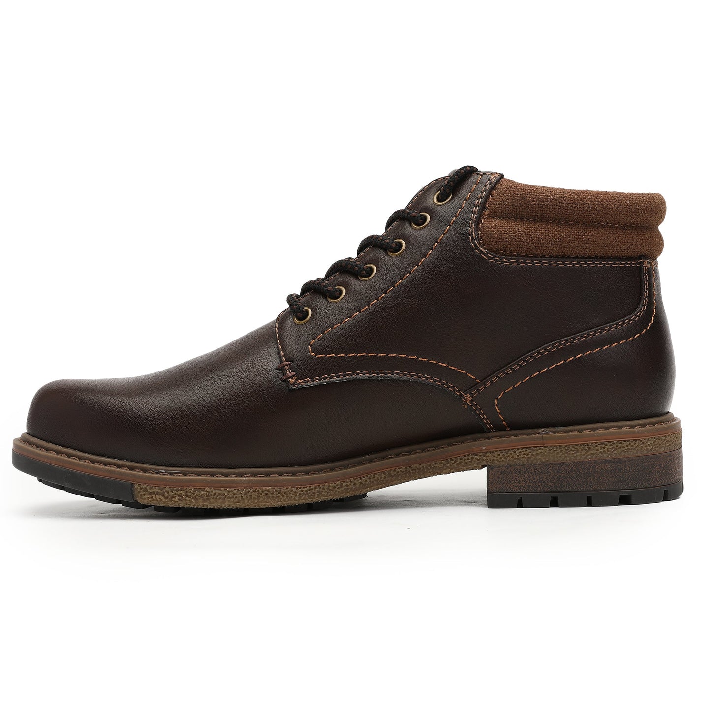 Men's Vintage Solid Colour Boots, Comfy Non Slip Durable Lace Up Shoes For Men's Outdoor Activities