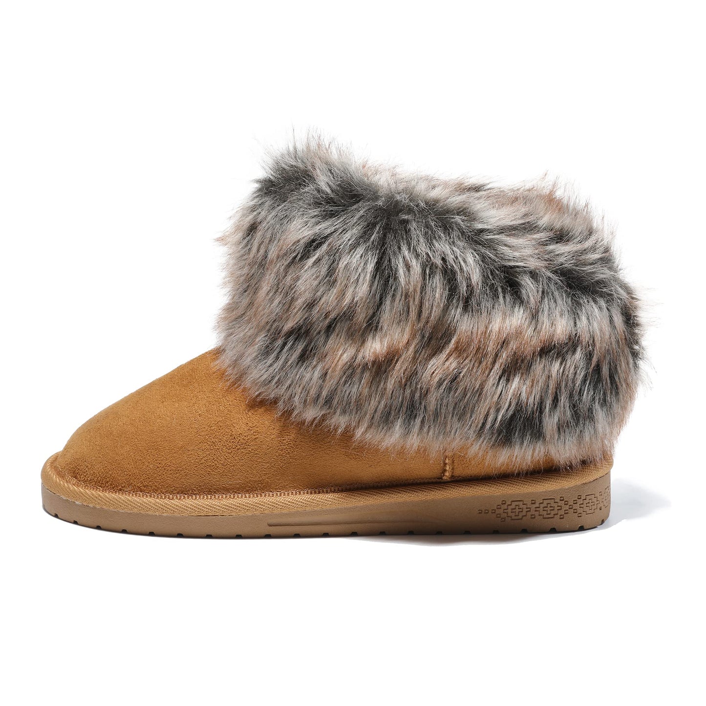 Women's Cozy Short Bootie Slippers, Winter Warm Hard Bottom House Shoes with Fuzzy Lining