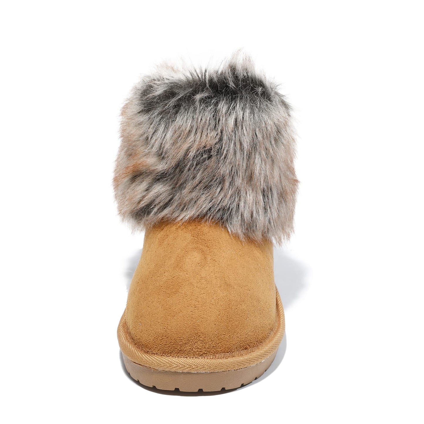 Women's Cozy Short Bootie Slippers, Winter Warm Hard Bottom House Shoes with Fuzzy Lining