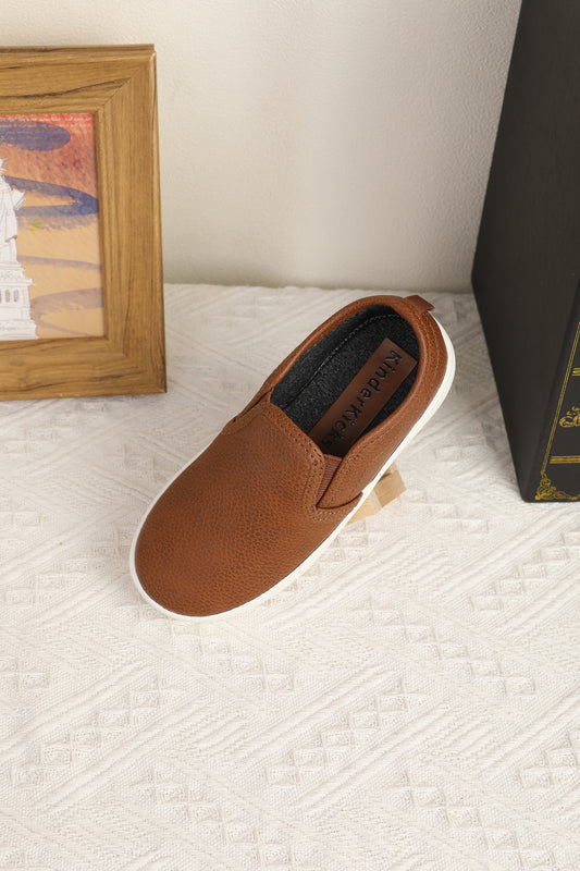 KinderKicks Classic Brown Leather Shoes for Kids