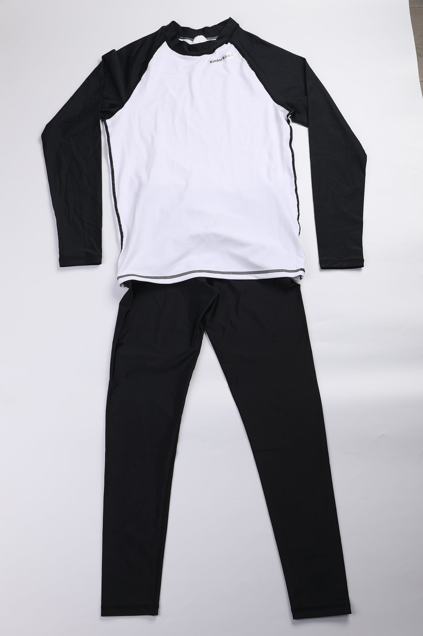 KinderKicks Black & White Cotton-Lined Athletic Set