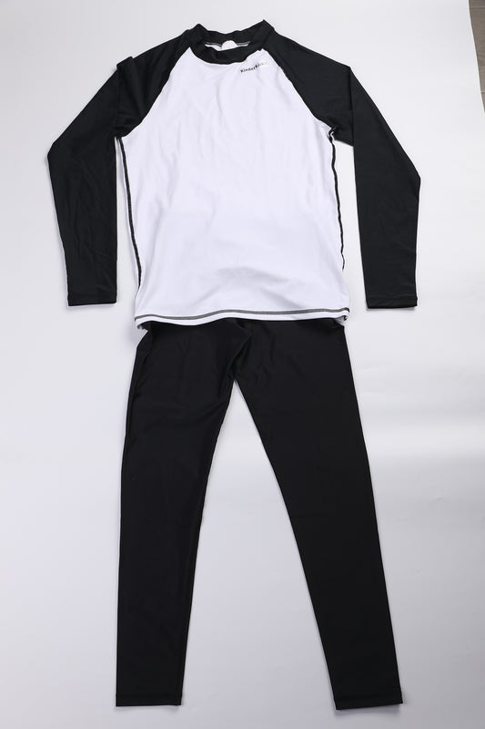 KinderKicks Black & White Cotton-Lined Athletic Set
