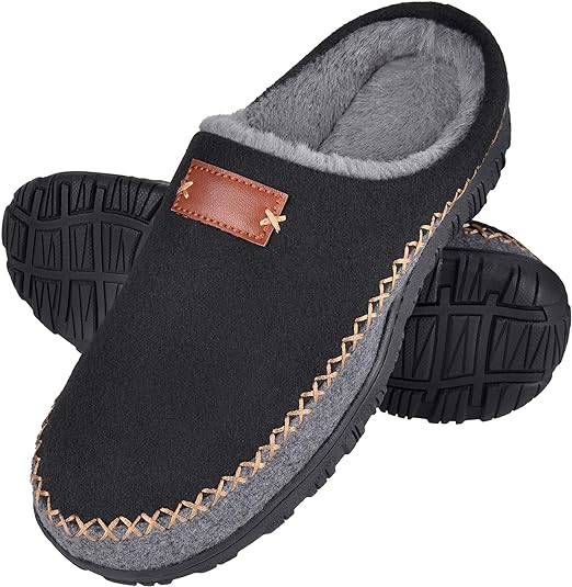 MIXIN Mens Slippers Memory Foam Warm Slippers for Men Clog Comfort Fuuzy Fleece House Shoes