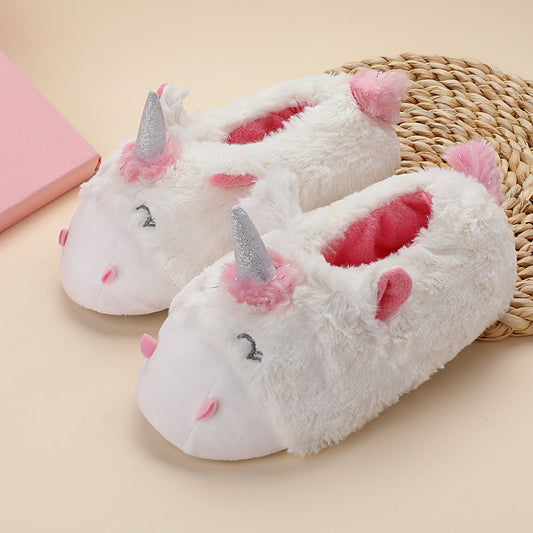 Girls Slippers for Kids Cute animal House Shoes Non-Slip Rubber Sole Indoor Outdoor Sheos Warm Bedroom Slippers