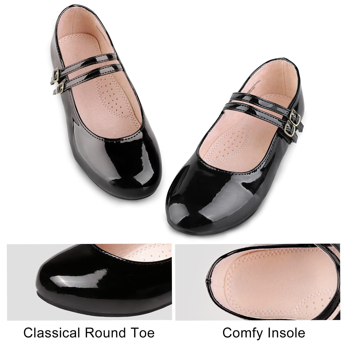 Girls Dress Shoes Mary Jane Shoes for Girl Ballet Flats Back to School Princess Wedding Shoes