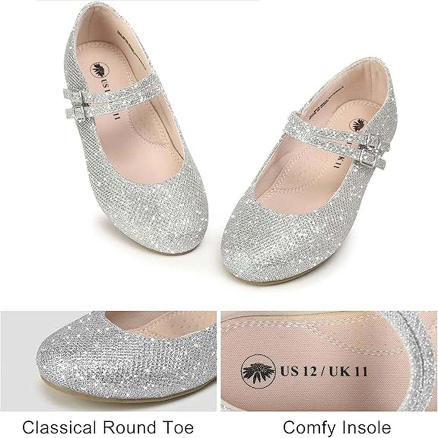 Girls Dress Shoes Mary Jane Shoes for Girl Ballet Flats Back to School Princess Wedding Shoes