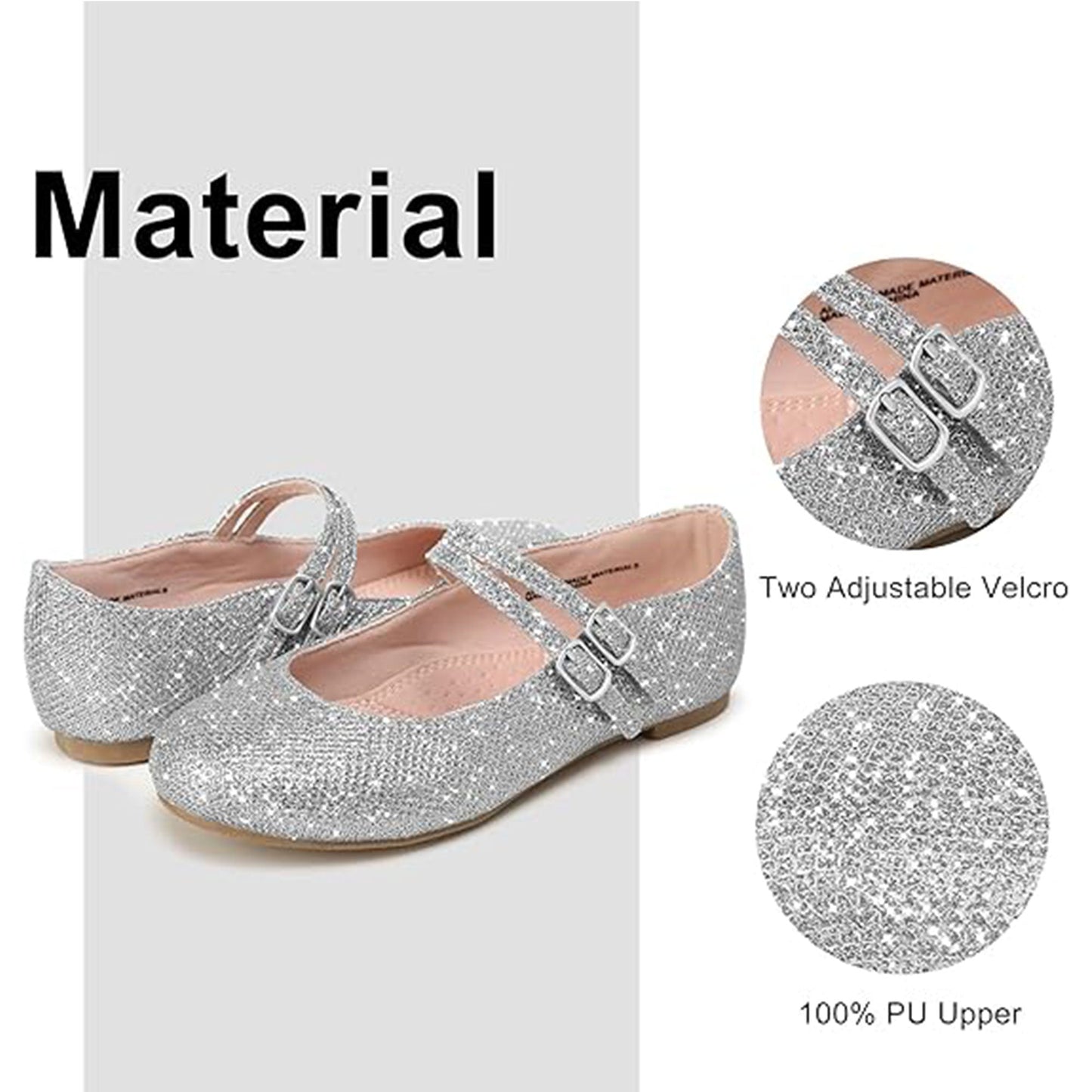 Girls Dress Shoes Mary Jane Shoes for Girl Ballet Flats Back to School Princess Wedding Shoes