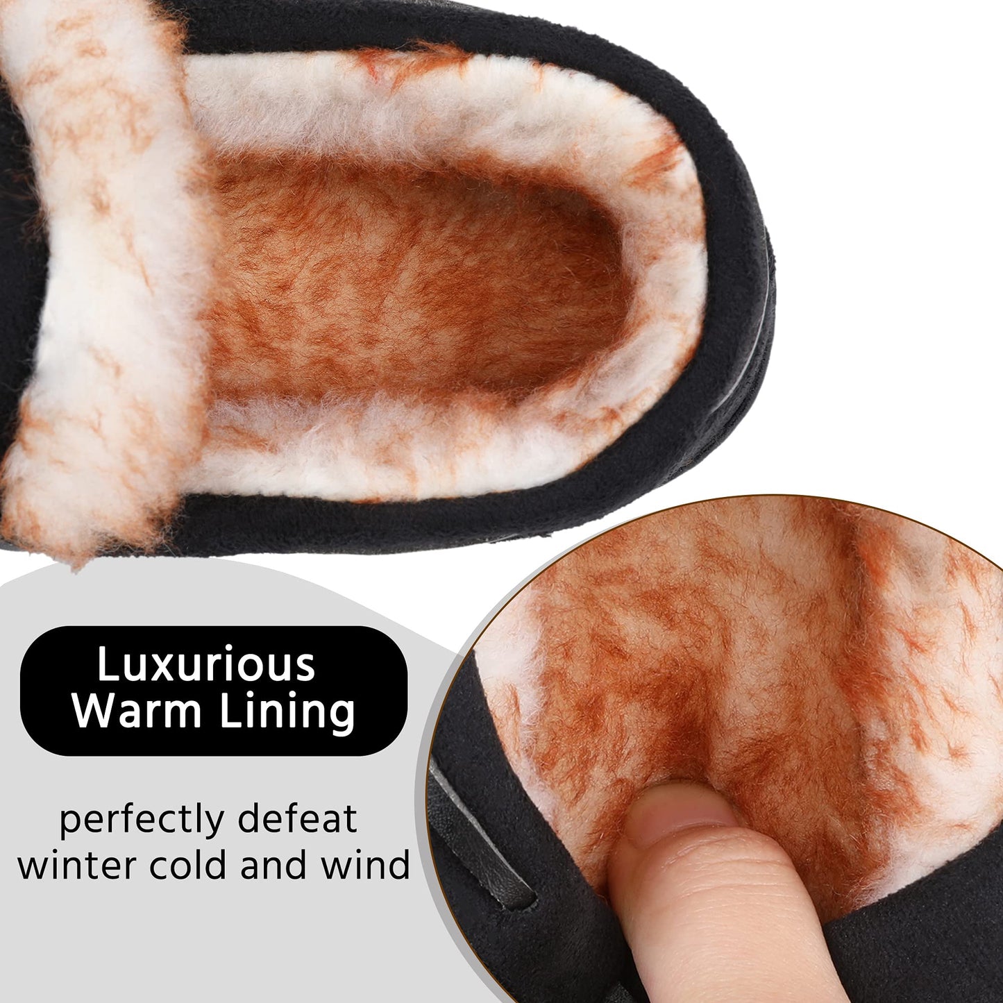 Boys Slippers Girls Slippers Memory Foam Moccasin Shoes Furry Plush Lining Non Slip Indoor Outdoor Boys Slippers for Big Kids Little Kids