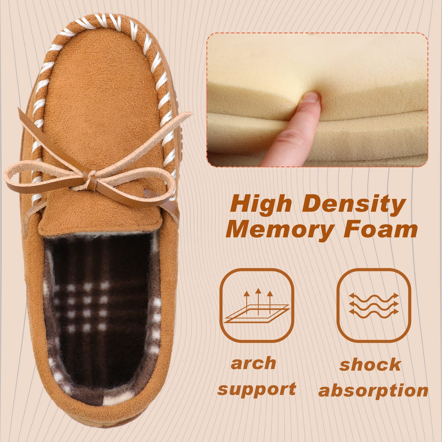 Boys House Slippers Memory Foam Moccasin Shoes Furry Plush Lining Non Slip Indoor Outdoor Boys Slippers for Big Kids Little Kids