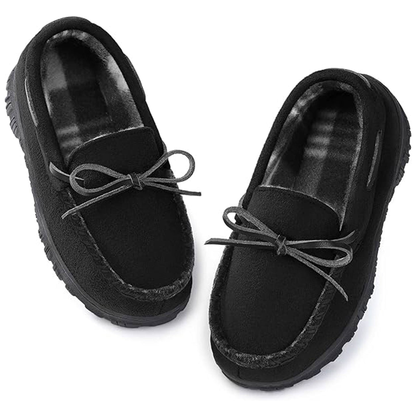 Boys House Slippers Memory Foam Moccasin Shoes Furry Plush Lining Non Slip Indoor Outdoor Boys Slippers for Big Kids Little Kids