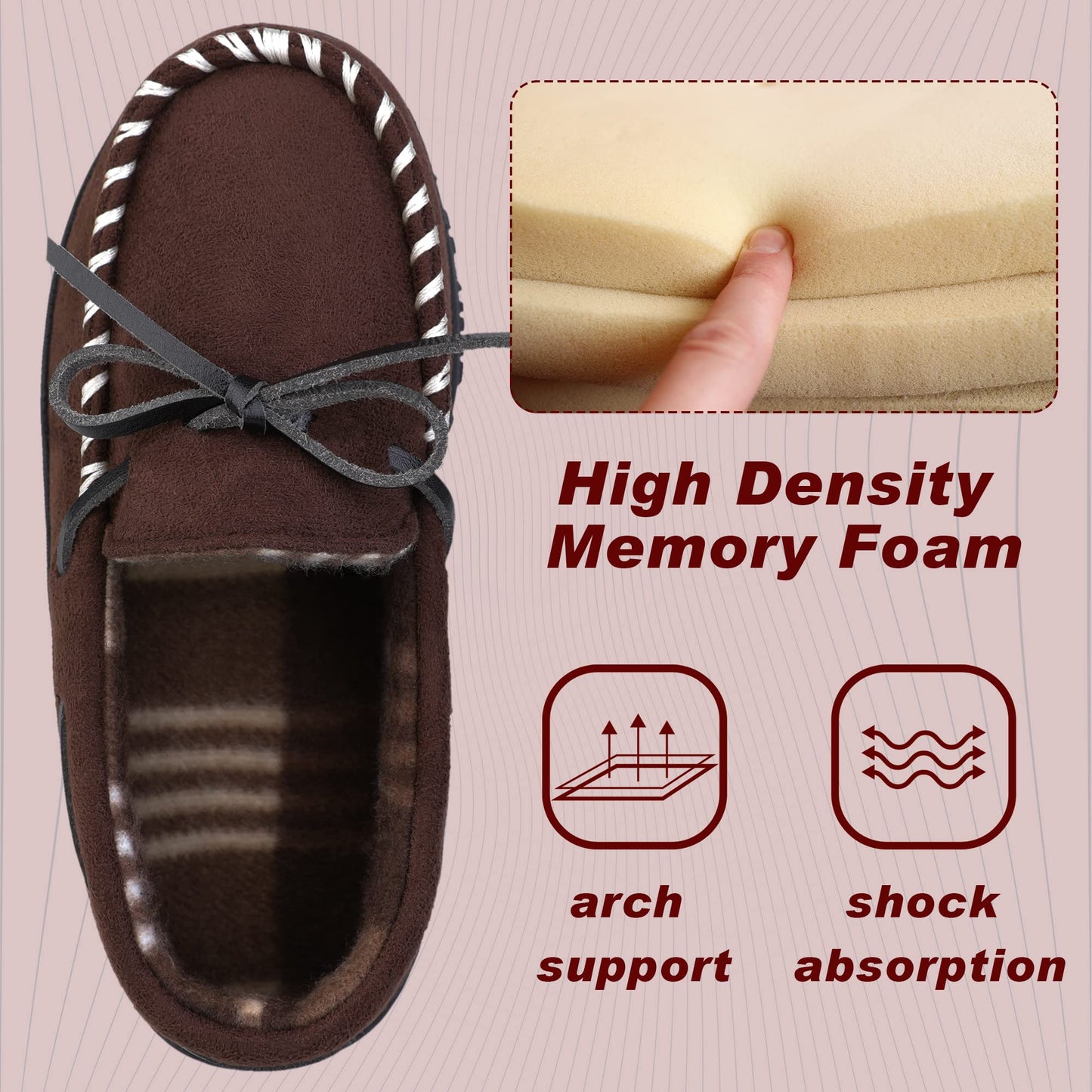 Boys House Slippers Memory Foam Moccasin Shoes Furry Plush Lining Non Slip Indoor Outdoor Boys Slippers for Big Kids Little Kids