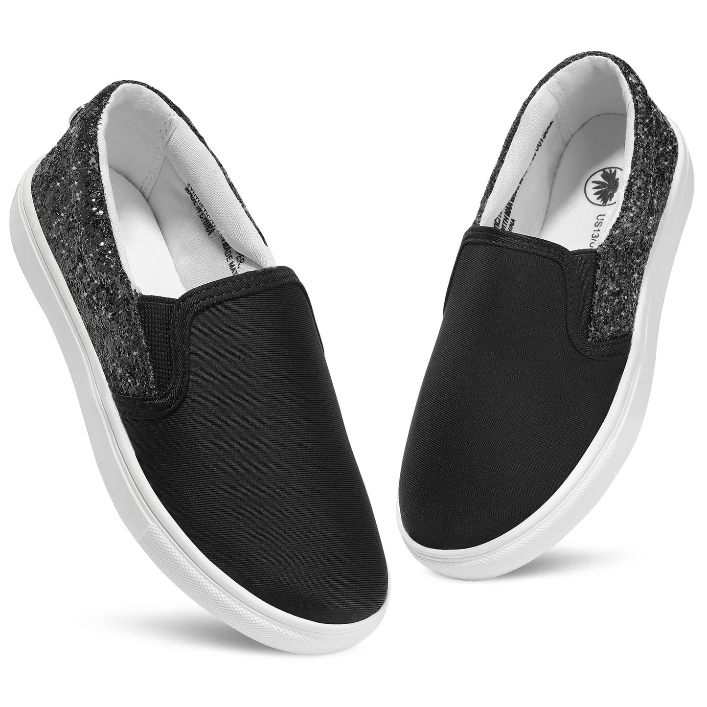 Girls Sneakers Slip On Shoes Comfort Casual Low Top Fashion Flats Tennis Walking Casual Shoes for Little/Big Kids