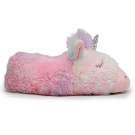 Girls Unicorn Slippers for Toddler Kid Comfortable Cozy Soft House Slippers for Toddler Girl