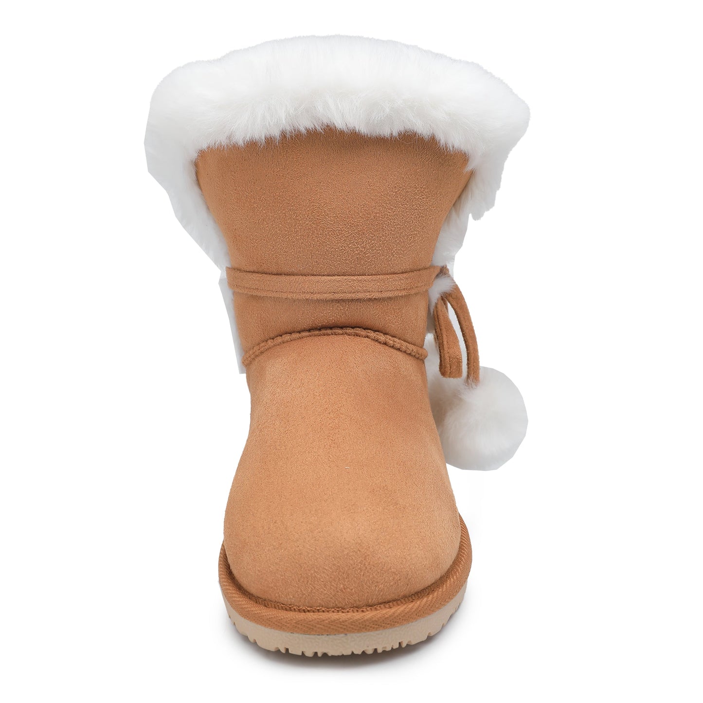 Girls Boots Soft Plush Lining Fur Collar with Zipper Snow Bootie Indoor Outdoor Shoes for Toddler Little Big Kids