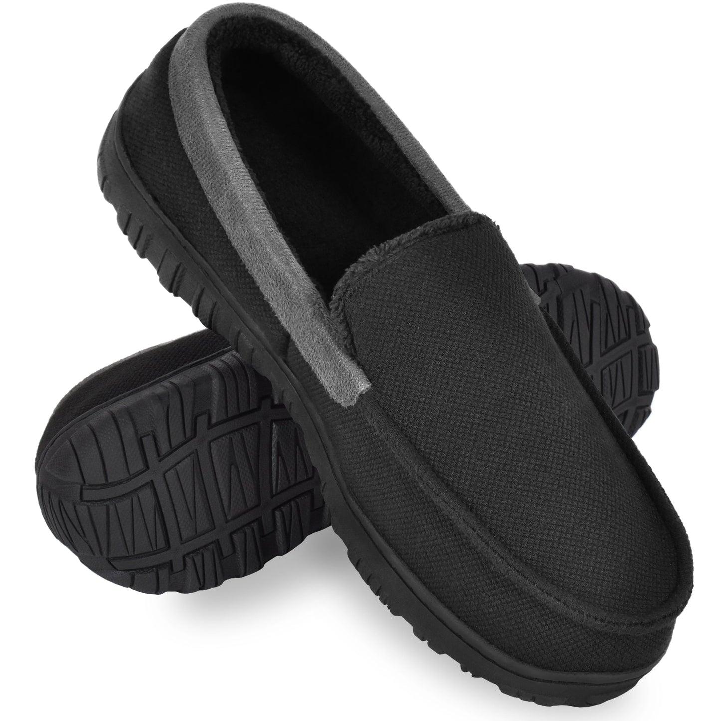 Men's Slip On Loafer Shoes With Bowknot, Comfy Non Slip Casual Rubber Sole Home Shoes For Men's Indoor Activities