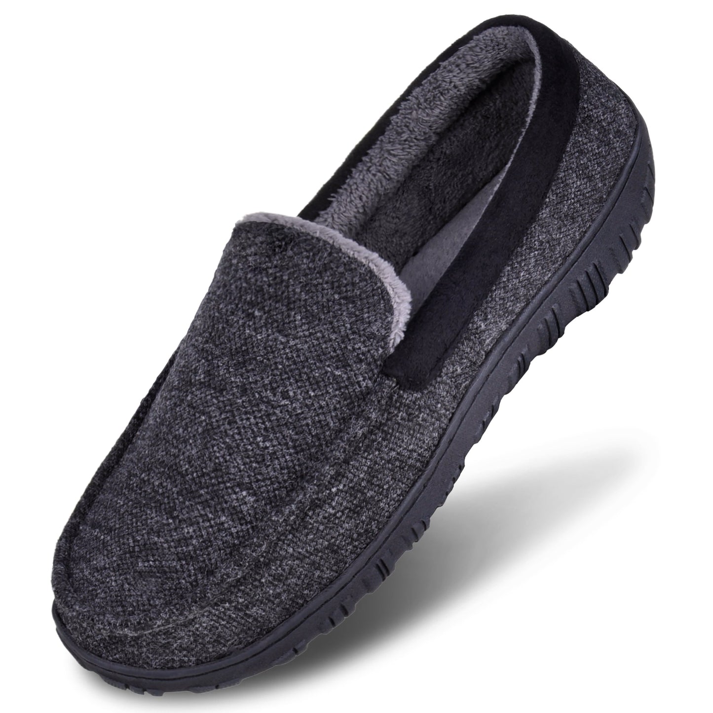 Men's Slip On Loafer Shoes With Bowknot, Comfy Non Slip Casual Rubber Sole Home Shoes For Men's Indoor Activities