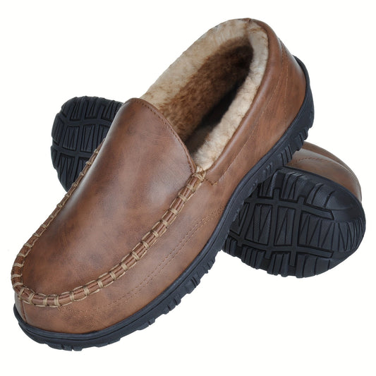 Men's Wram Slippers House Shoes Moccasin Comfort Memory Foam Indoor Outdoor Slip On Slipper Shoes