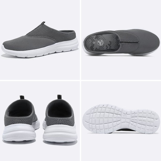 Men's Casual Slip-On Backless Shoes, Breathable Mesh Upper Comfortable Walking Shoes For Indoor And Outdoor, Spring And Summer