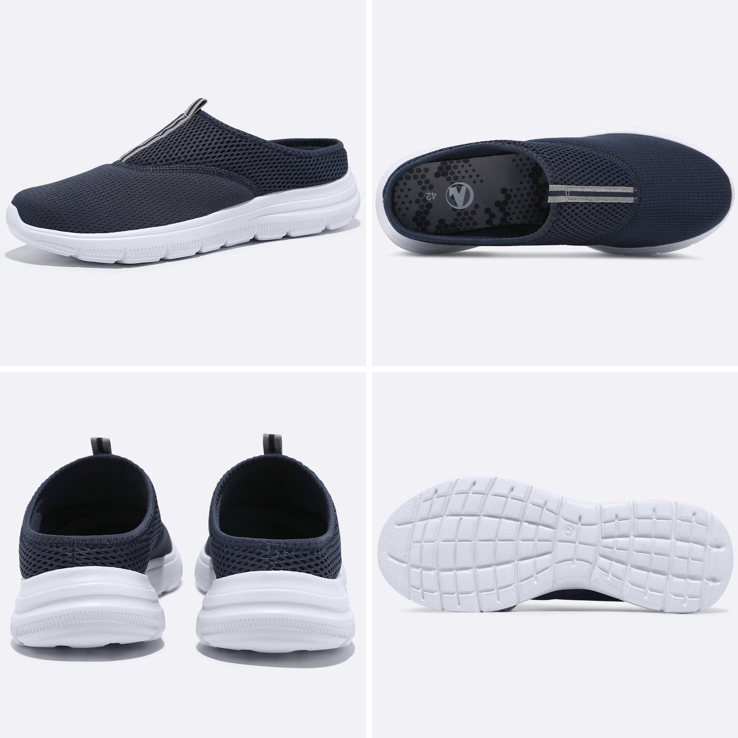 Men's Casual Slip-On Backless Shoes, Breathable Mesh Upper Comfortable Walking Shoes For Indoor And Outdoor, Spring And Summer