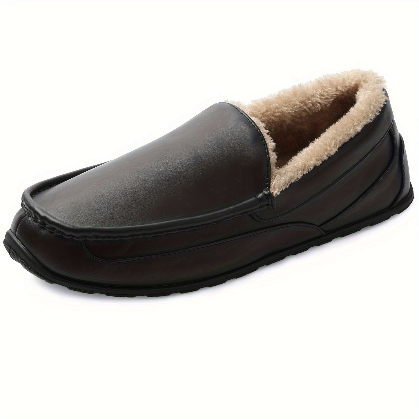 Men's Slippers House Shoes Furry Water-resistant Indoor&Outdoo r Mocassin Anti-Slip slipper for men