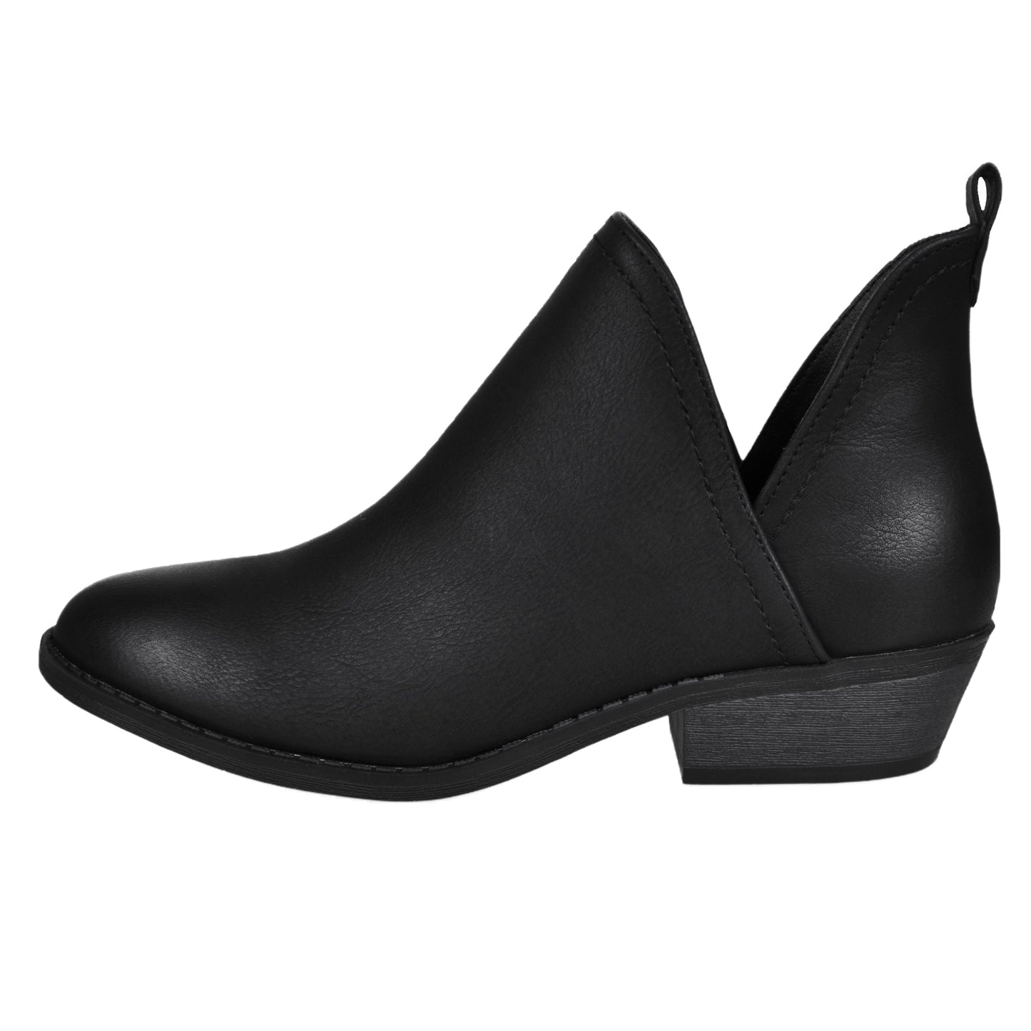 Women's Chunky Low Heel Ankle Boots Classic Pointed Toe Side Zipper Booties