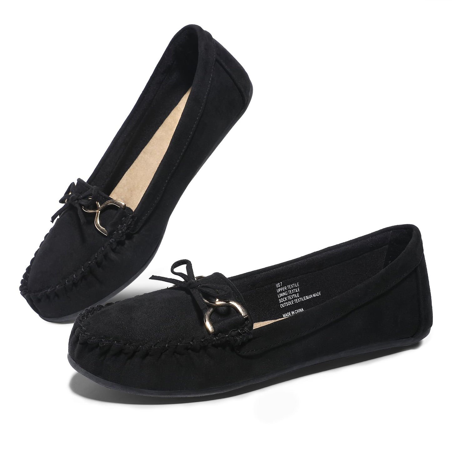 Comfortable Bowknot Driving Loafers Women's Slip On Flats for Casual Walking, Penny Style, Soft Upper, Breathable Insole, Anti-Slip Outsole, Easy to Wear