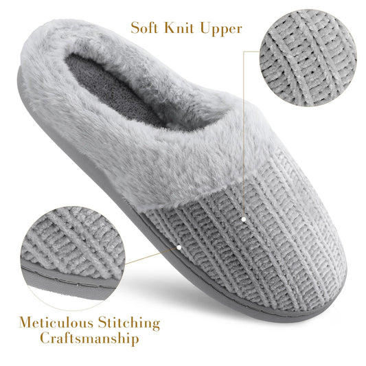 Slippers for Women Memory Foam Fuzzy House Slippers Bedroom Non-slip Warm Fluffy Plush Womens Slippers