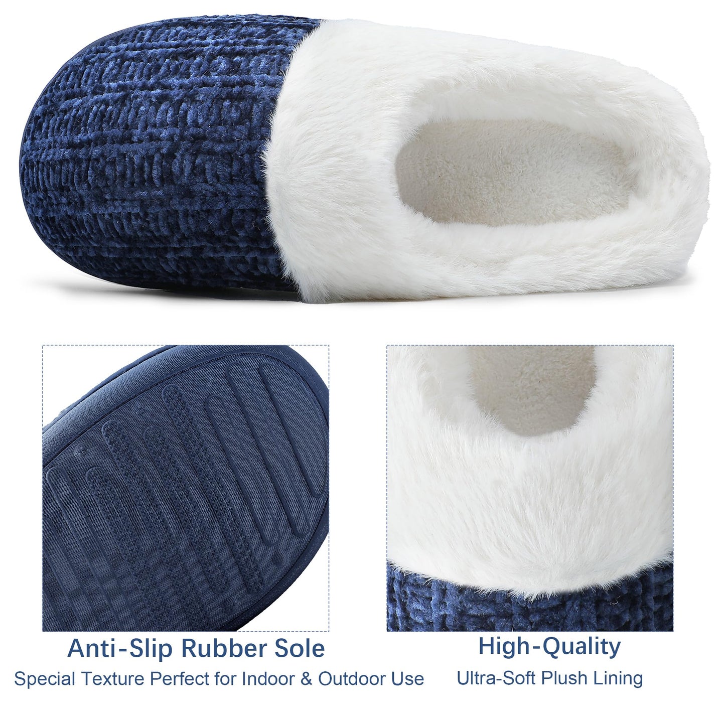 Slippers for Women Memory Foam Fuzzy House Slippers Bedroom Non-slip Warm Fluffy Plush Womens Slippers