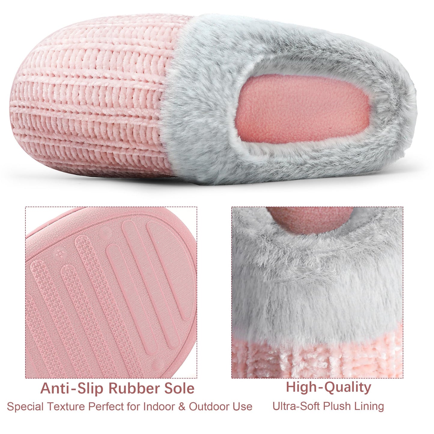 Slippers for Women Memory Foam Fuzzy House Slippers Bedroom Non-slip Warm Fluffy Plush Womens Slippers