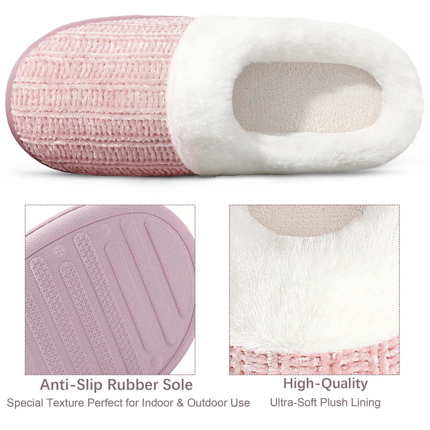 Slippers for Women Memory Foam Fuzzy House Slippers Bedroom Non-slip Warm Fluffy Plush Womens Slippers