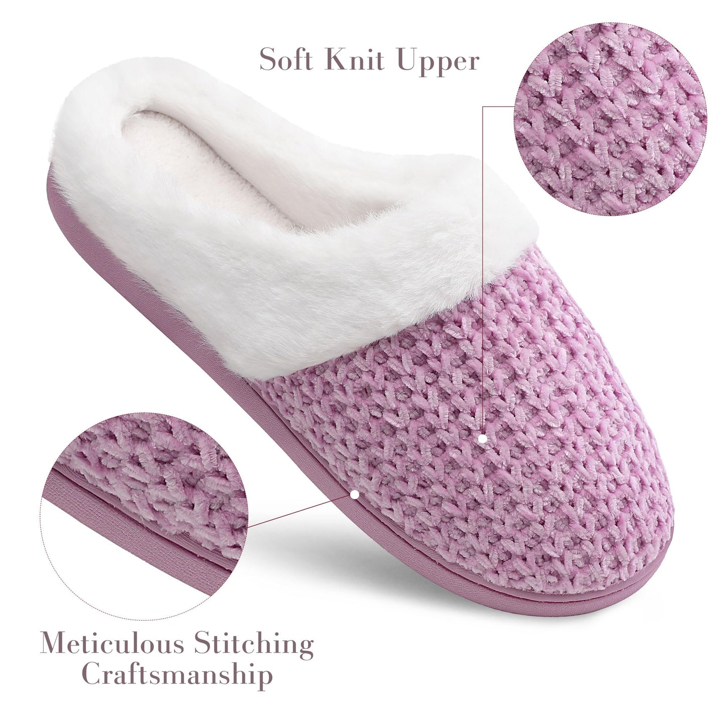 Slippers for Women Memory Foam Fuzzy House Slippers Bedroom Non-slip Warm Fluffy Plush Womens Slippers