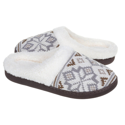 Women's Fuzzy Memory Foam Slippers Chenille Knit Fleece Lined House Shoes