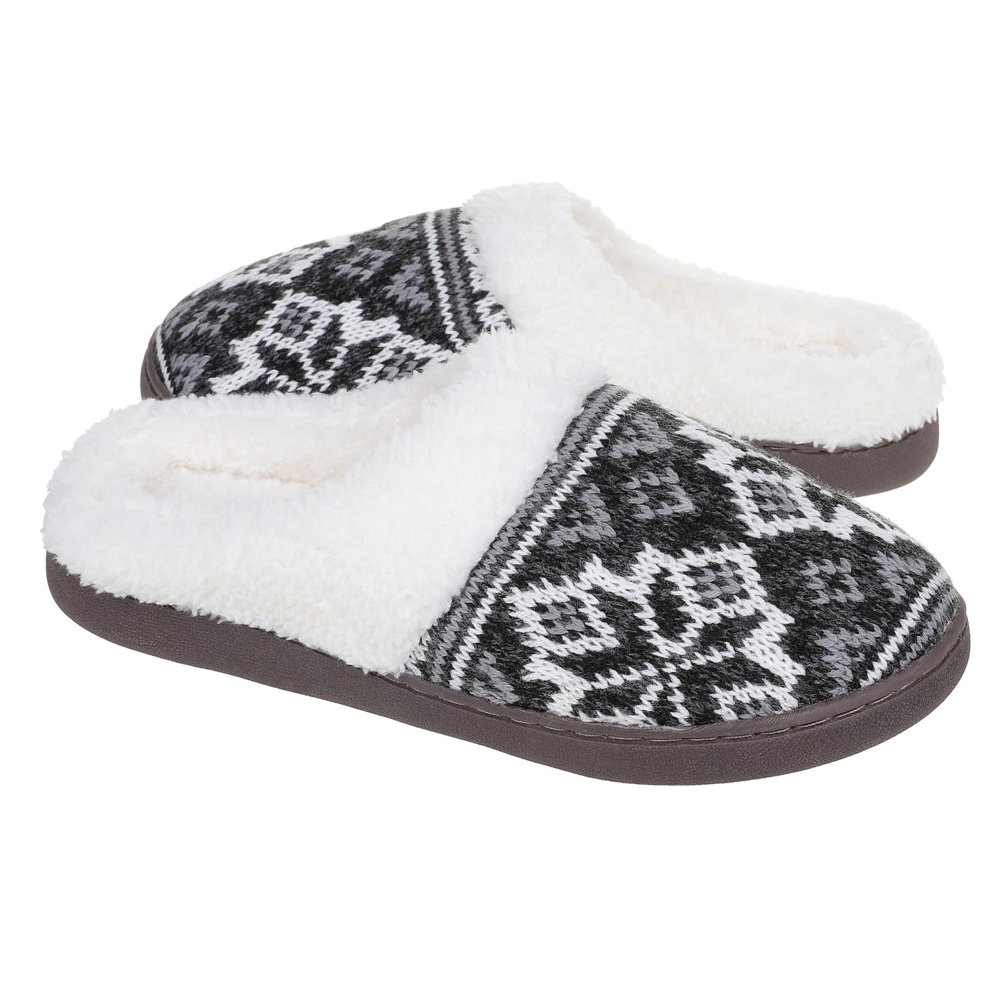 Women's Fuzzy Memory Foam Slippers Chenille Knit Fleece Lined House Shoes