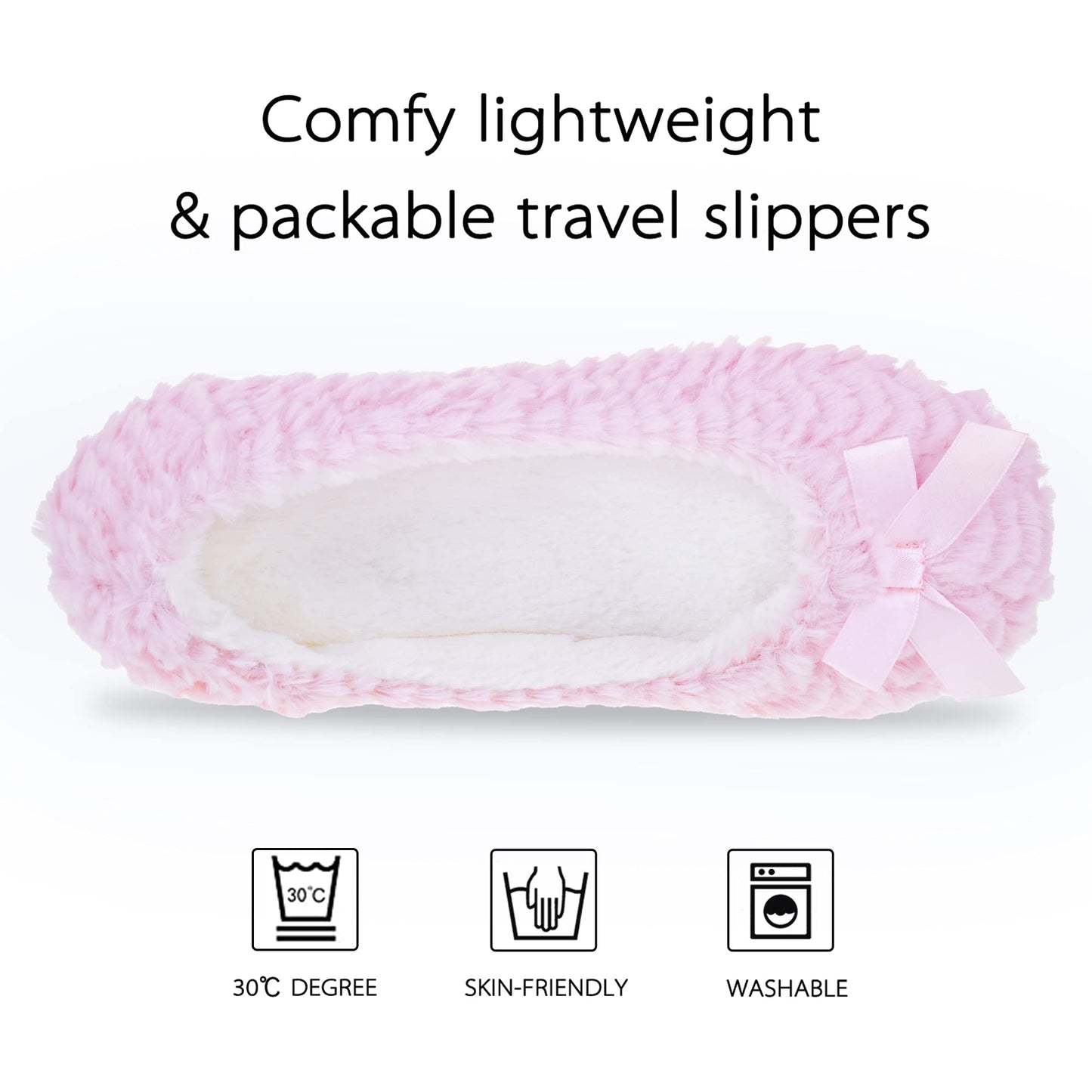 Women's Ballerina Slippers with Comfy Memory Foam Slip-on House Shoes