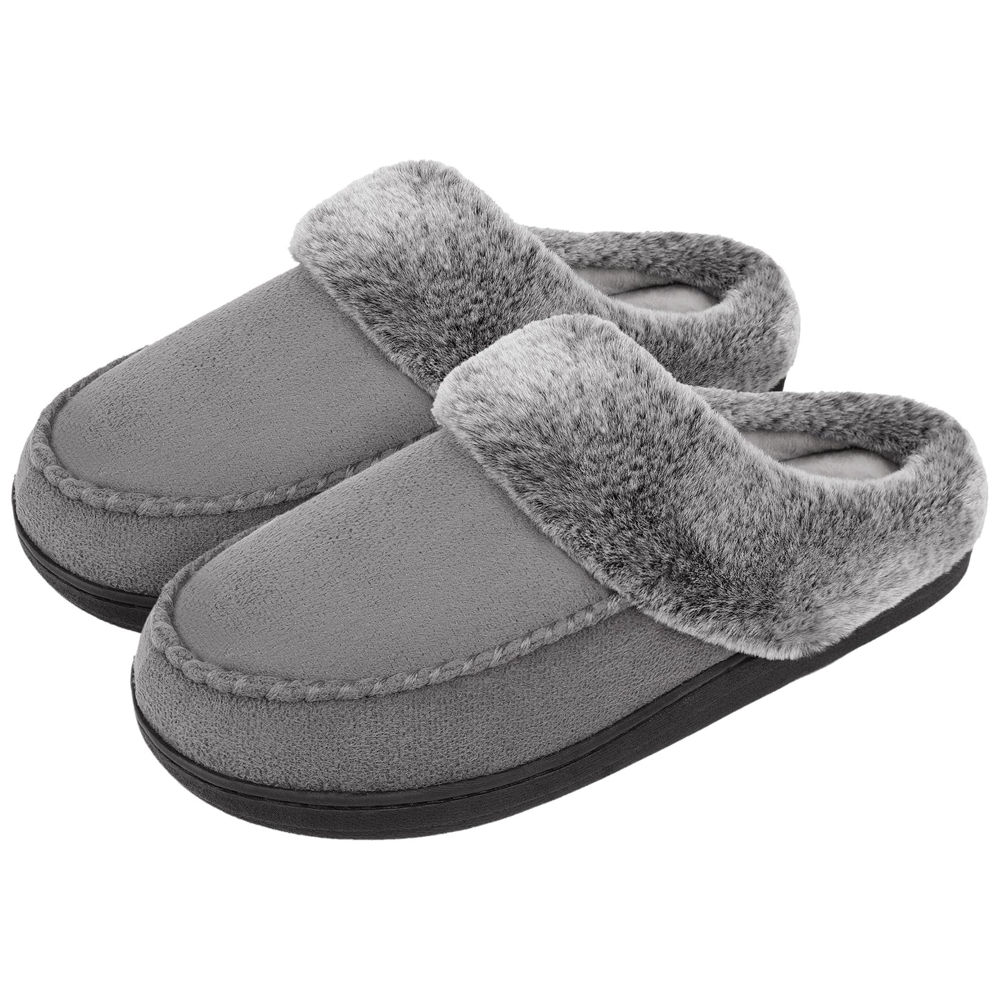 Womens Ultimate Comfort Memory Foam Slippers - Cozy Fleece Lined, Non-Slip Soles Shoes