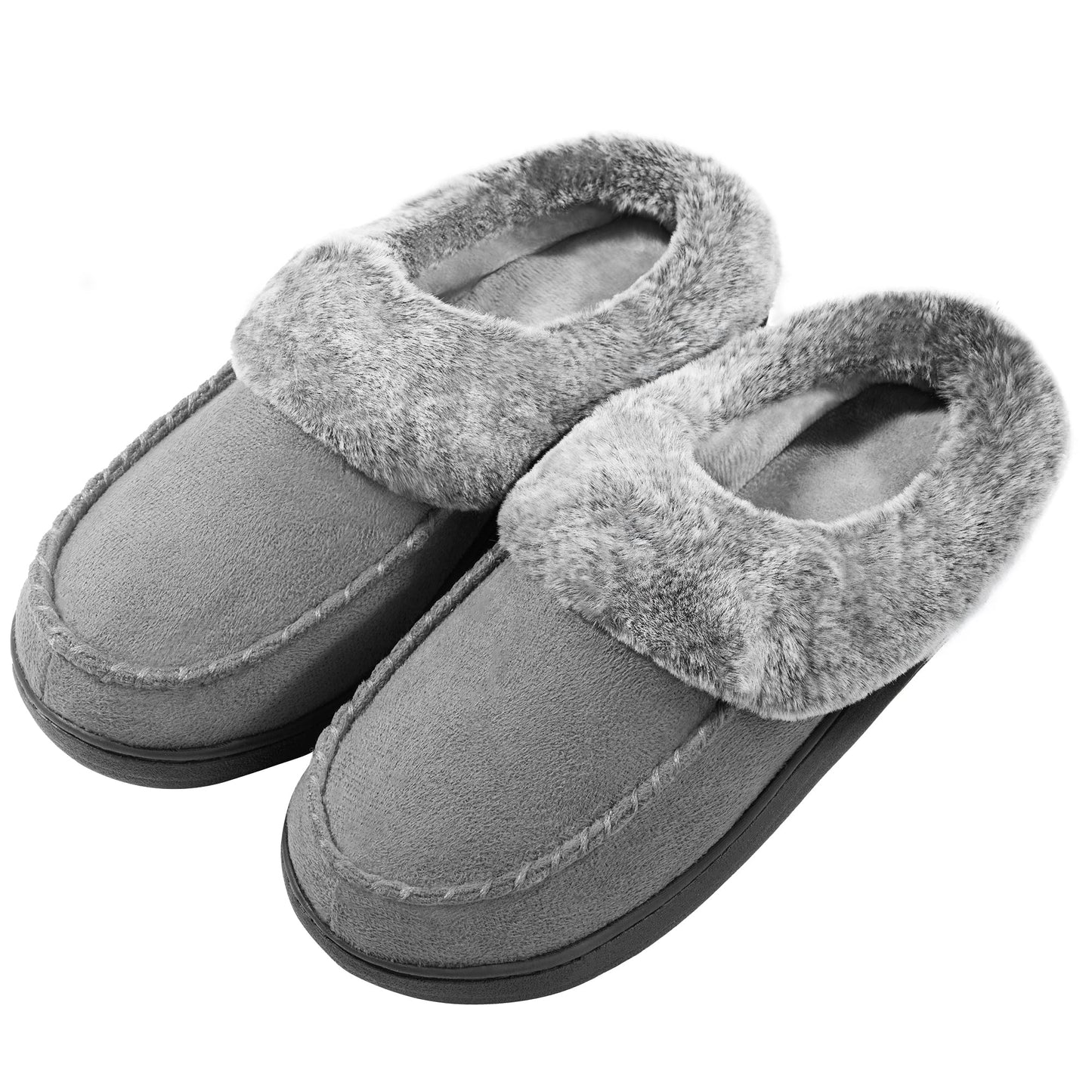 Womens Ultimate Comfort Memory Foam Slippers - Cozy Fleece Lined, Non-Slip Soles Shoes