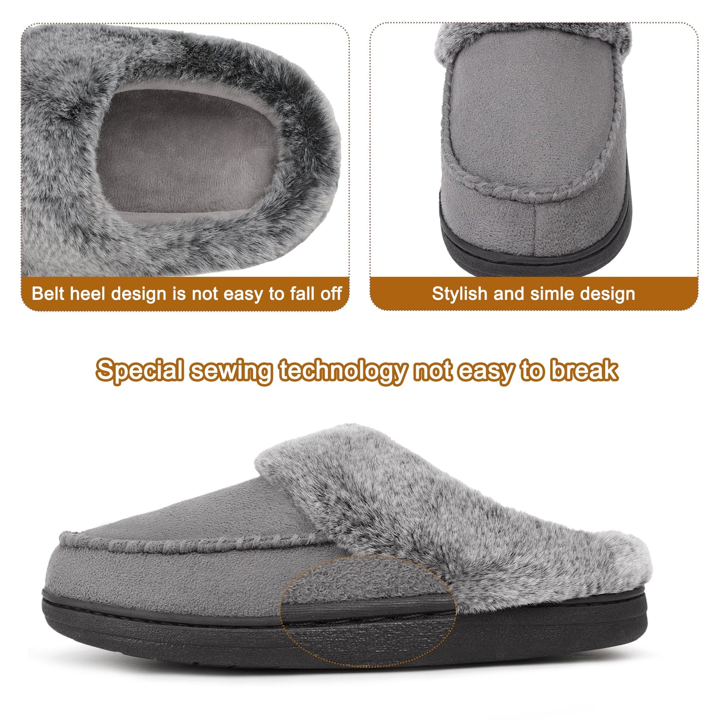 Womens Ultimate Comfort Memory Foam Slippers - Cozy Fleece Lined, Non-Slip Soles Shoes