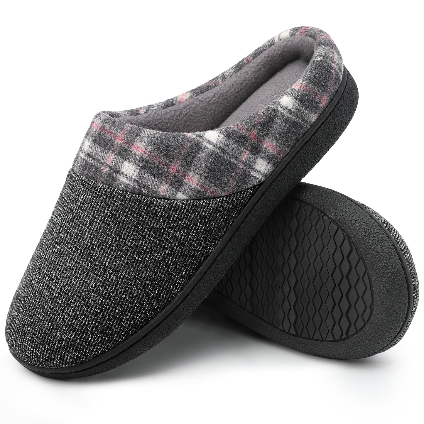 Womens Ultimate Comfort Memory Foam Slippers Cozy Fleece Lined, Non-Slip Soles, Perfect for Indoor Relaxation - Family Friendly House Shoes