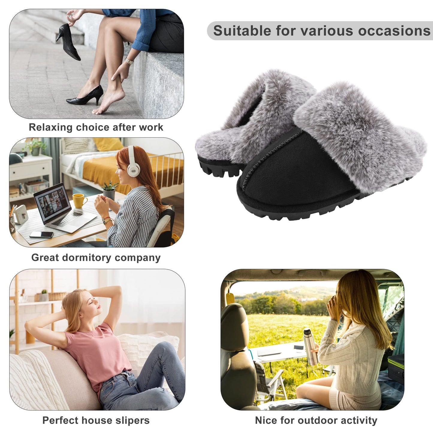 Womens Memory Foam Slippers for Women Indoor Outdoor Womens House Shoes