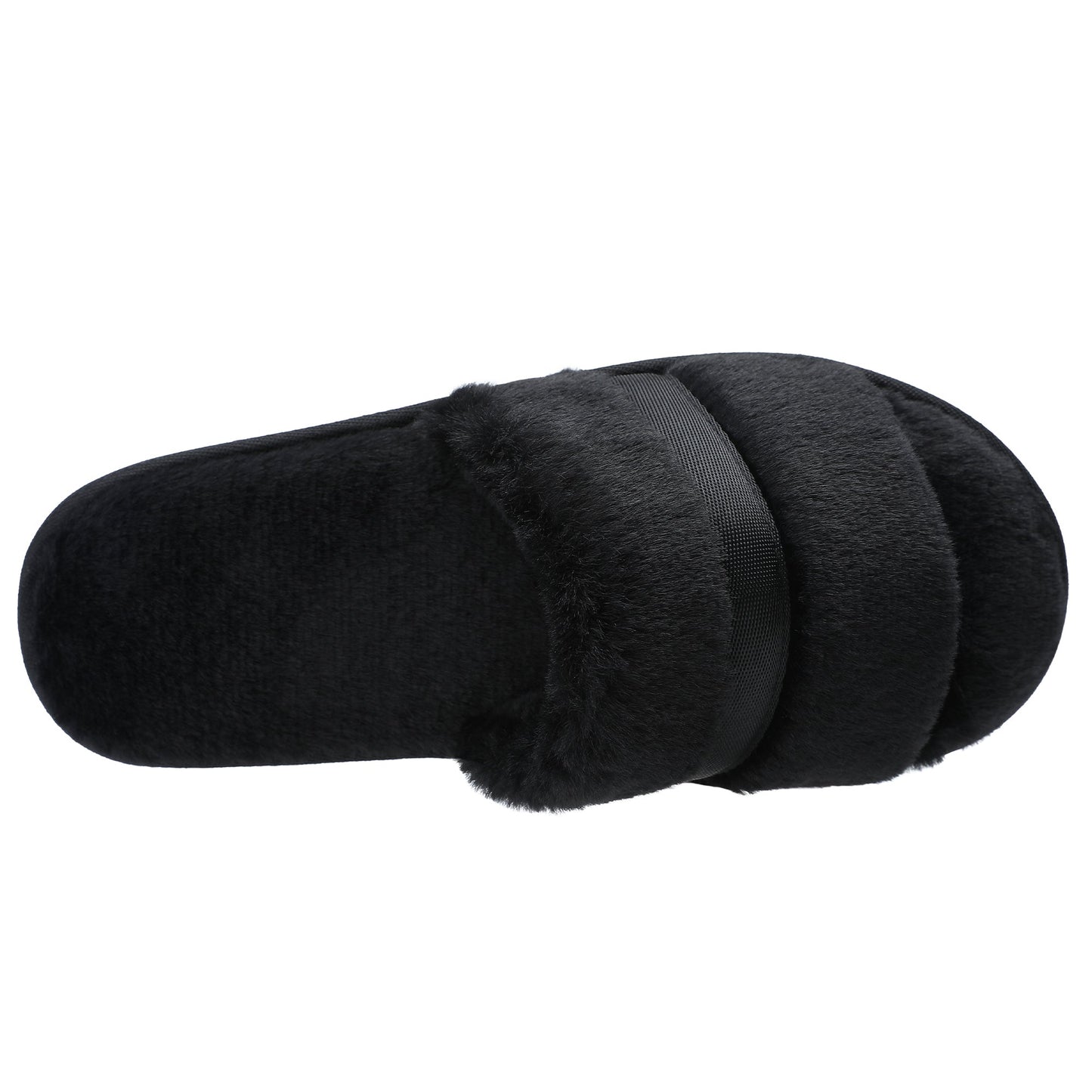 Women's Fuzzy House Memory Foam Slippers, Furry Faux Fur Lined Bedroom Shoes, Cozy Indoor Slide