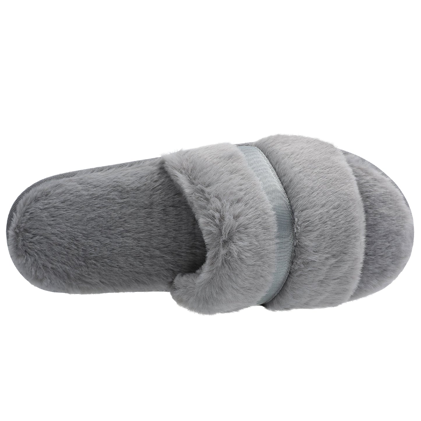 Women's Fuzzy House Memory Foam Slippers, Furry Faux Fur Lined Bedroom Shoes, Cozy Indoor Slide