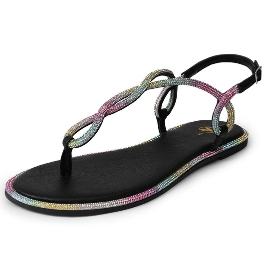 Women's Casual Fashion Thong Sandal with Ankle Strap