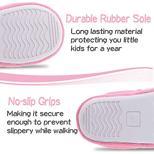 MIXIN Girls Slippers Mermaid Princess No-Slip Memory Foam Slippers Soft Rubber Sole House Shoes for Bedroom Indoor Outdoor (Toddler/Little/Big Kid)