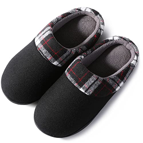 NCCB Womens Slippers Size 8 Arch Support Memory Foam Anti-skid Bedroom Clog Slippers Black Size 6