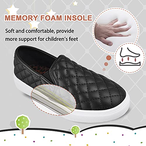 Tuboom Sneakers for Girls Slip On Shoes Little/Big Kid Comfort Low Top Fashion Tennis/Walking Casual Sneakers for Kids