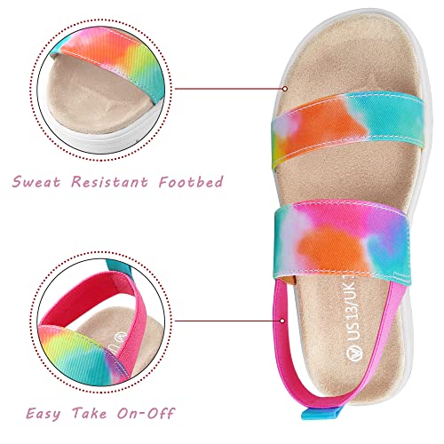 Girls Colorful Sandals Rainbow Sandal for girls, size 13