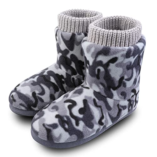 Women's Comfort Warm Faux Fleece Fuzzy Ankle Bootie Slippers Plush Lining Slip-on House Shoes Anti-Slip Sole Indoor/Outdoor