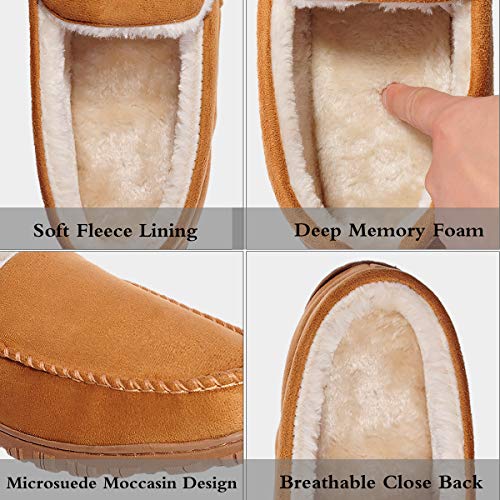 shoeslocker Men Slippers Indoor Outdoor Anti-Slip Slippers for Men Warm Plush