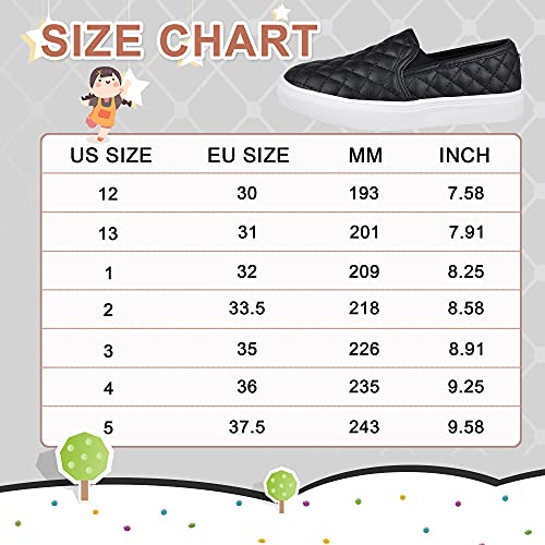 Tuboom Sneakers for Girls Slip On Shoes Little/Big Kid Comfort Low Top Fashion Tennis/Walking Casual Sneakers for Kids